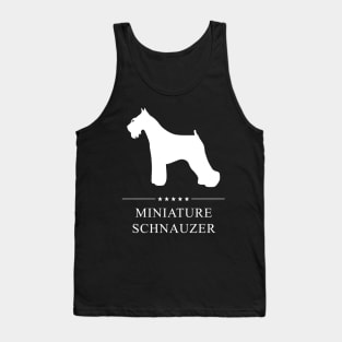 Miniature Schnauzer Dog White Silhouette Tank Top